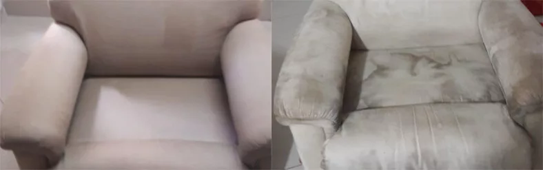 לפני ניקוי ספת מושב אחד ואחרי הניקוי